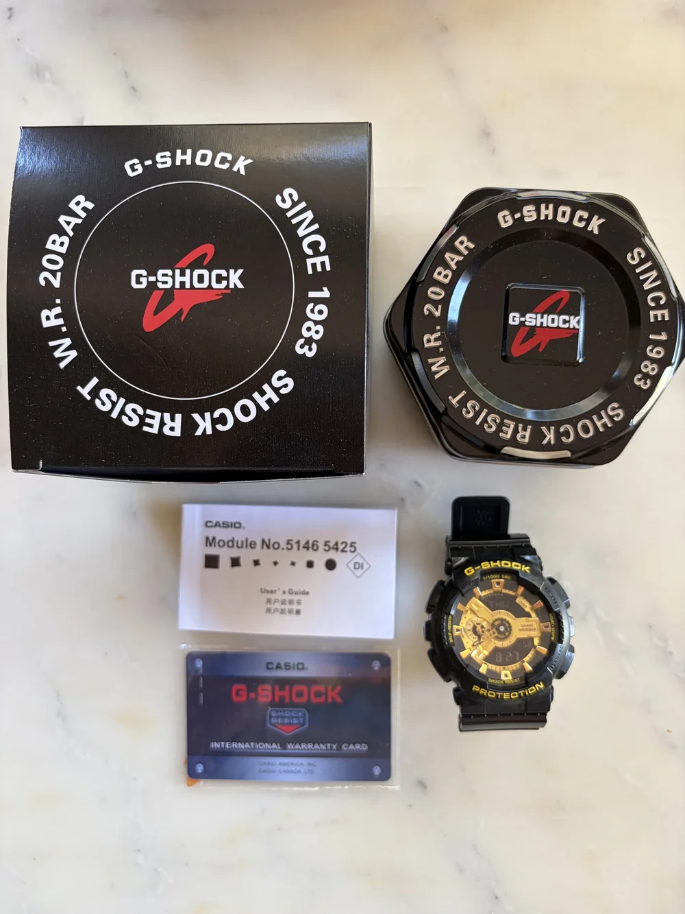 Casio G-Shock Black and Gold Analog-Digital Sport Watch
